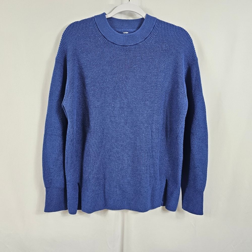 Lululemon Merino Wool Blend Ribbed Crew Neck Sweater in Blue - Size 6